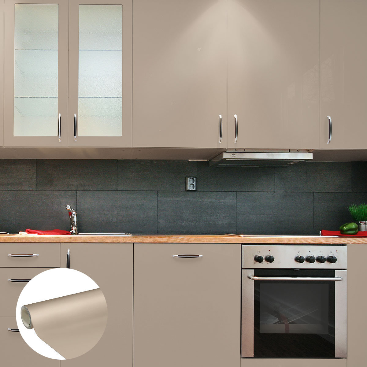 Rollo de vinilo adhesivo impermeable por metro - Adhesivo lavable para cocina, muebles, armarios, puertas - 60cmx1m - Verruga - 7