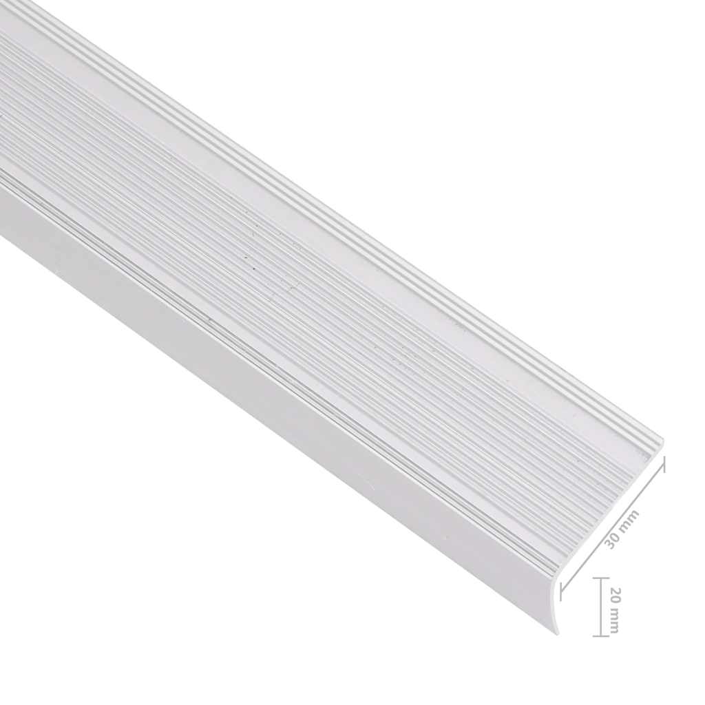 Nez de marche forme en L 5 pcs aluminium 100 cm argenté vidaXL - 3