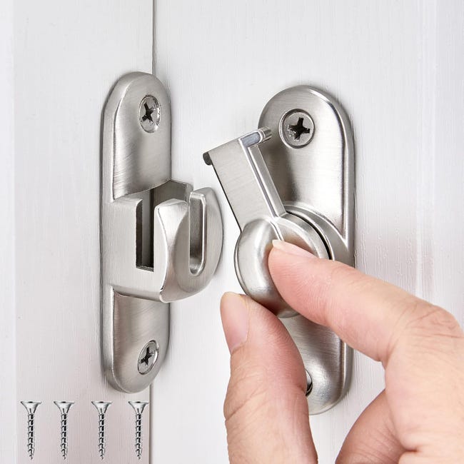 Serratura Scorrevole Per Porte Interne A 90/180°, In Alluminio, Con Viti, Per Cucina, Bagno, Finestre E Armadi