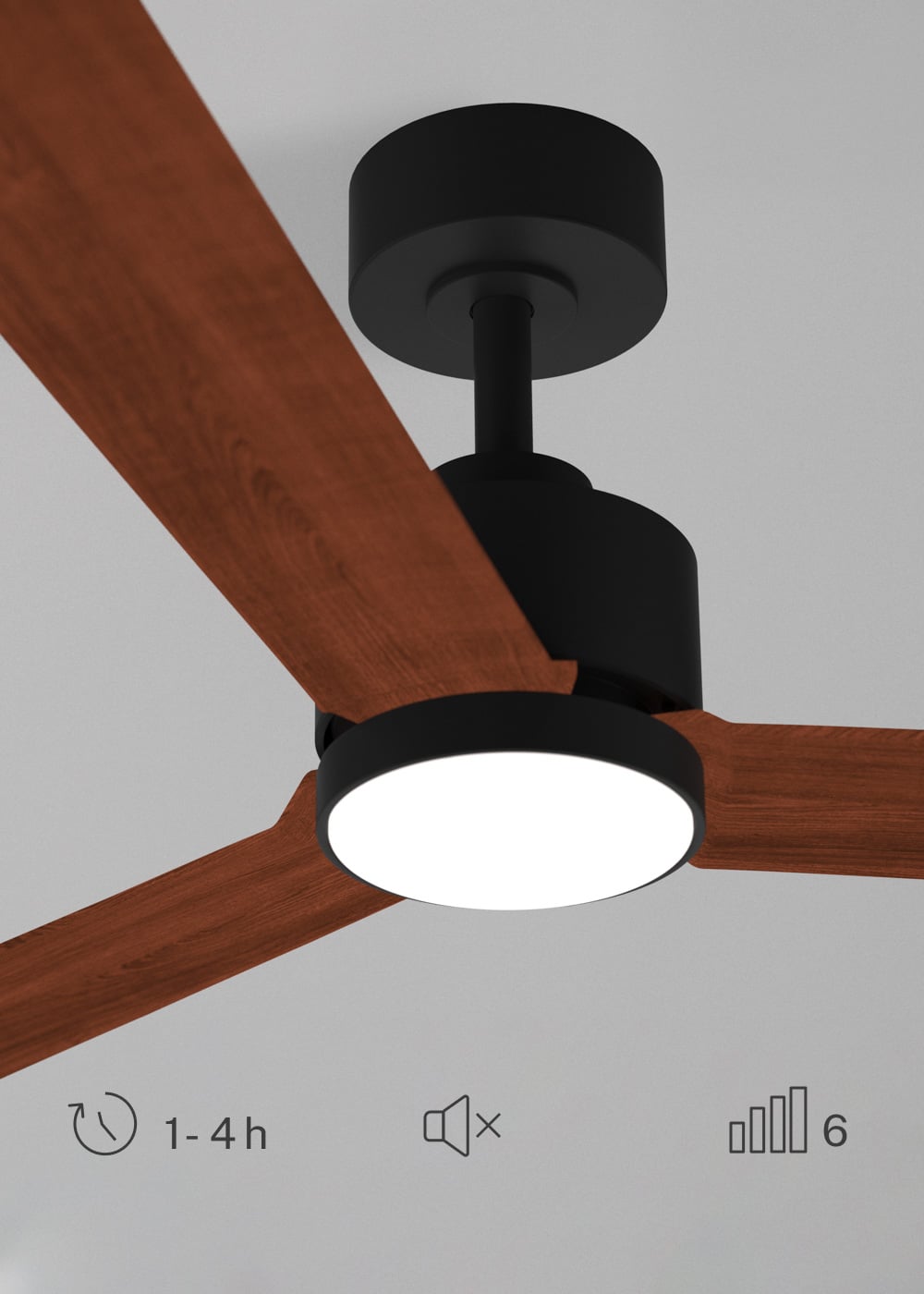 CREATE - WIND MODERN L - Ventilateur de plafond silencieux 40W avec eclaraige LED Ø152cm avec eclaraige avec wifi - 4