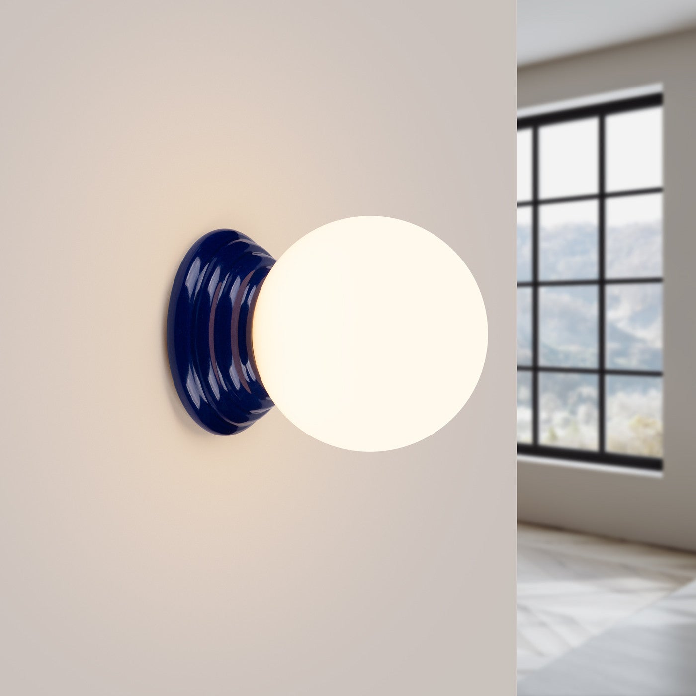 Kinkiet ścienny ceramiczny szkliwiony ZORI ultramaryna 1xG9x15W ceramika / gips wym:12x12x16cm IP44 Sollux Lighting - 4