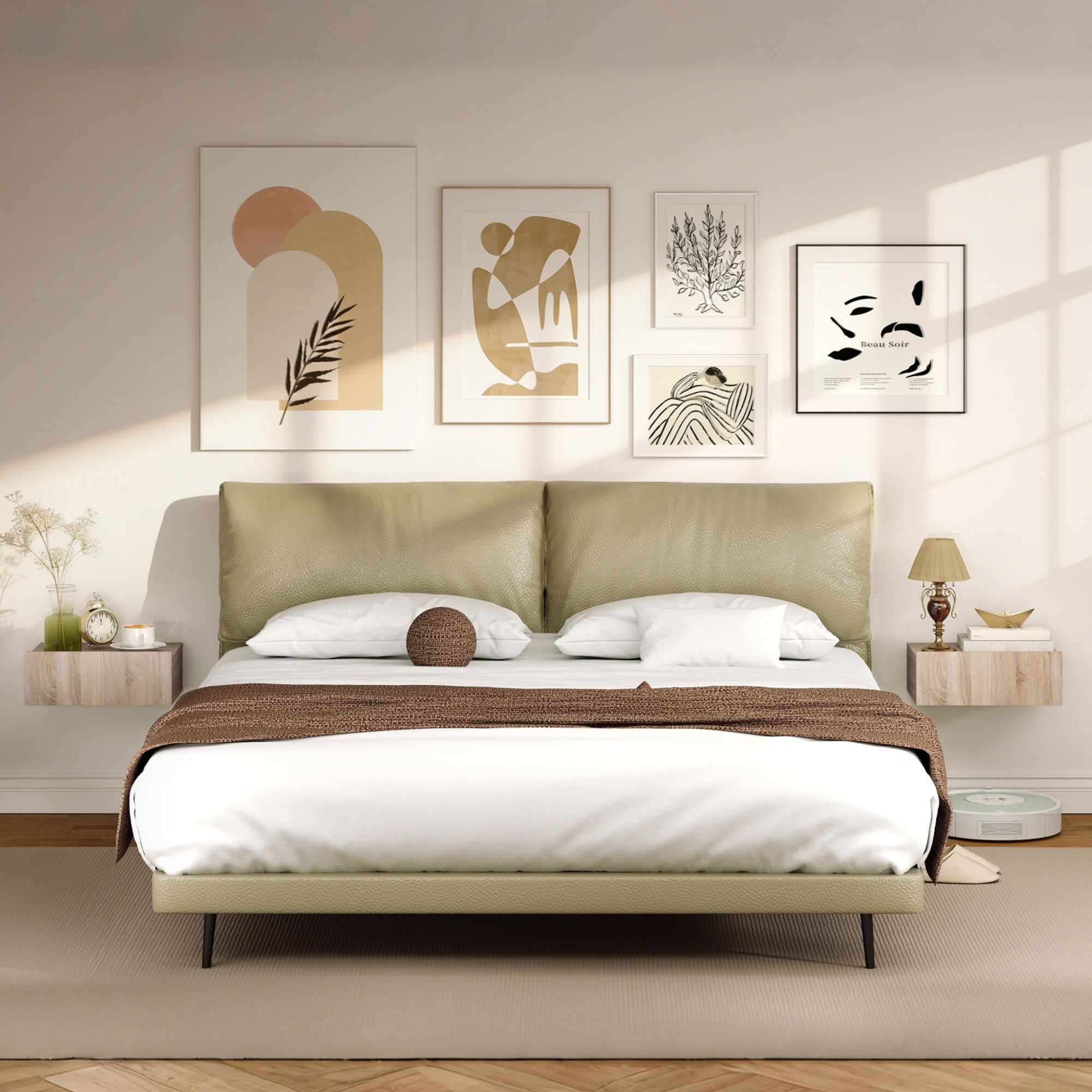 Table de chevet murale panneau de particules HOMCOM - 8