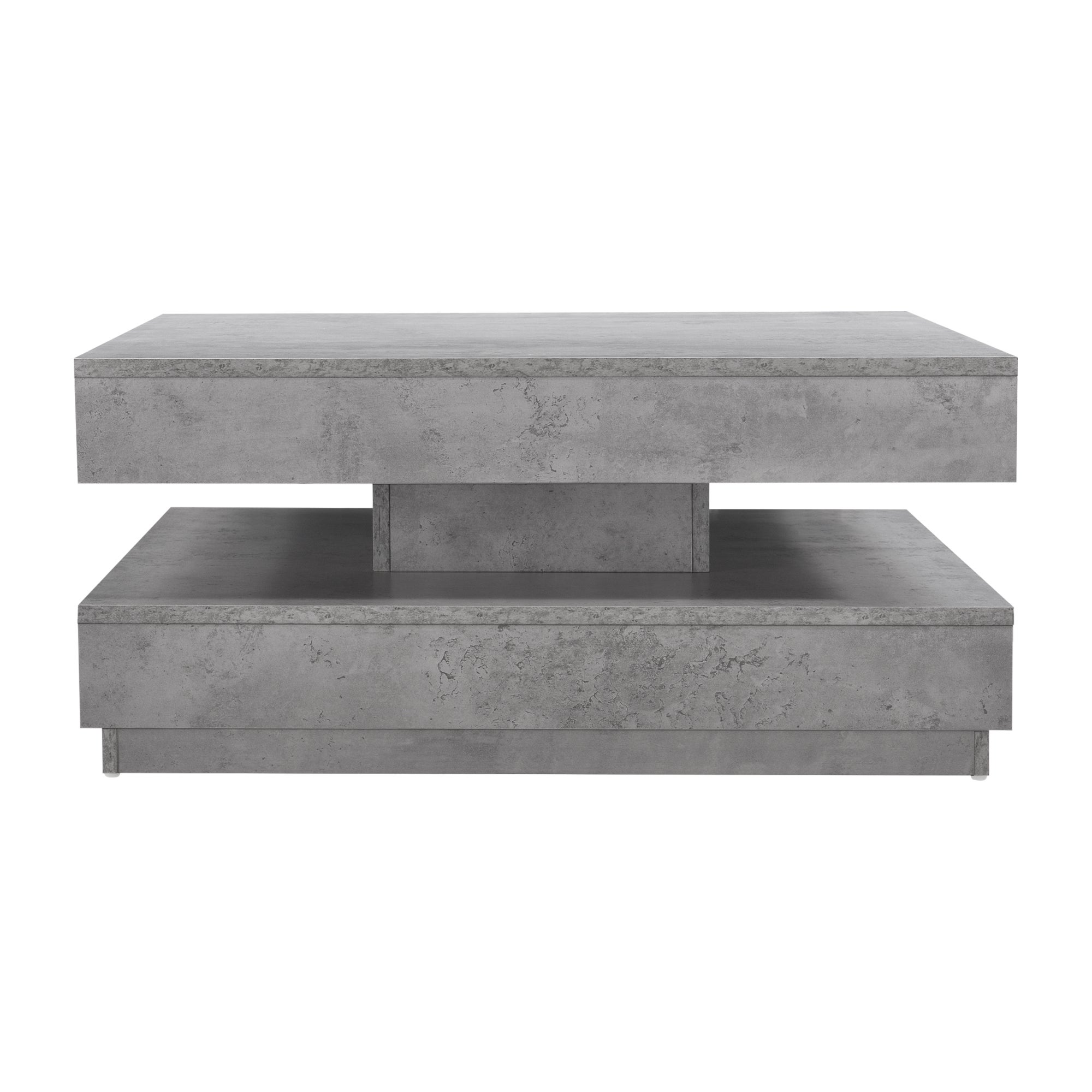 Table Basse avec Plateau Tournant Florenz Effet Béton [en.casa] - 4