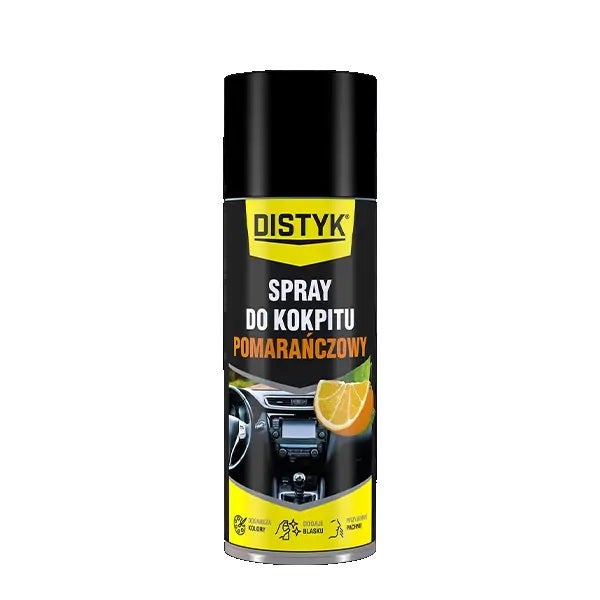 Spray do kokpitu antystatyczny POMARAŃCZA – połysk i ochrona plastiku 400ml