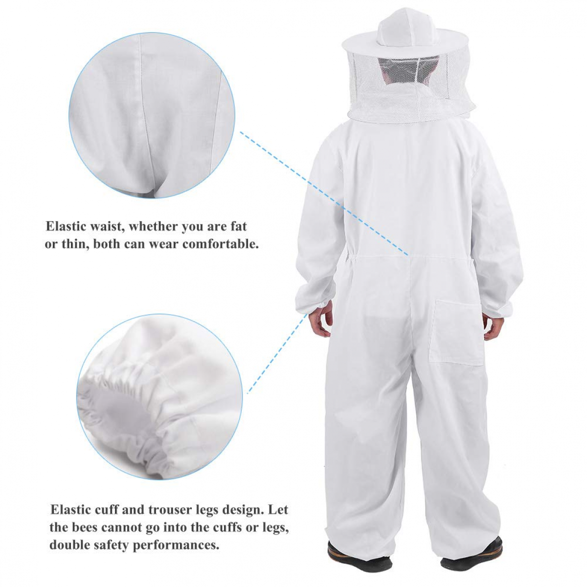 Roupa de apicultura para homens e mulheres, fato de apicultura profissional, fato de apicultor com - 3