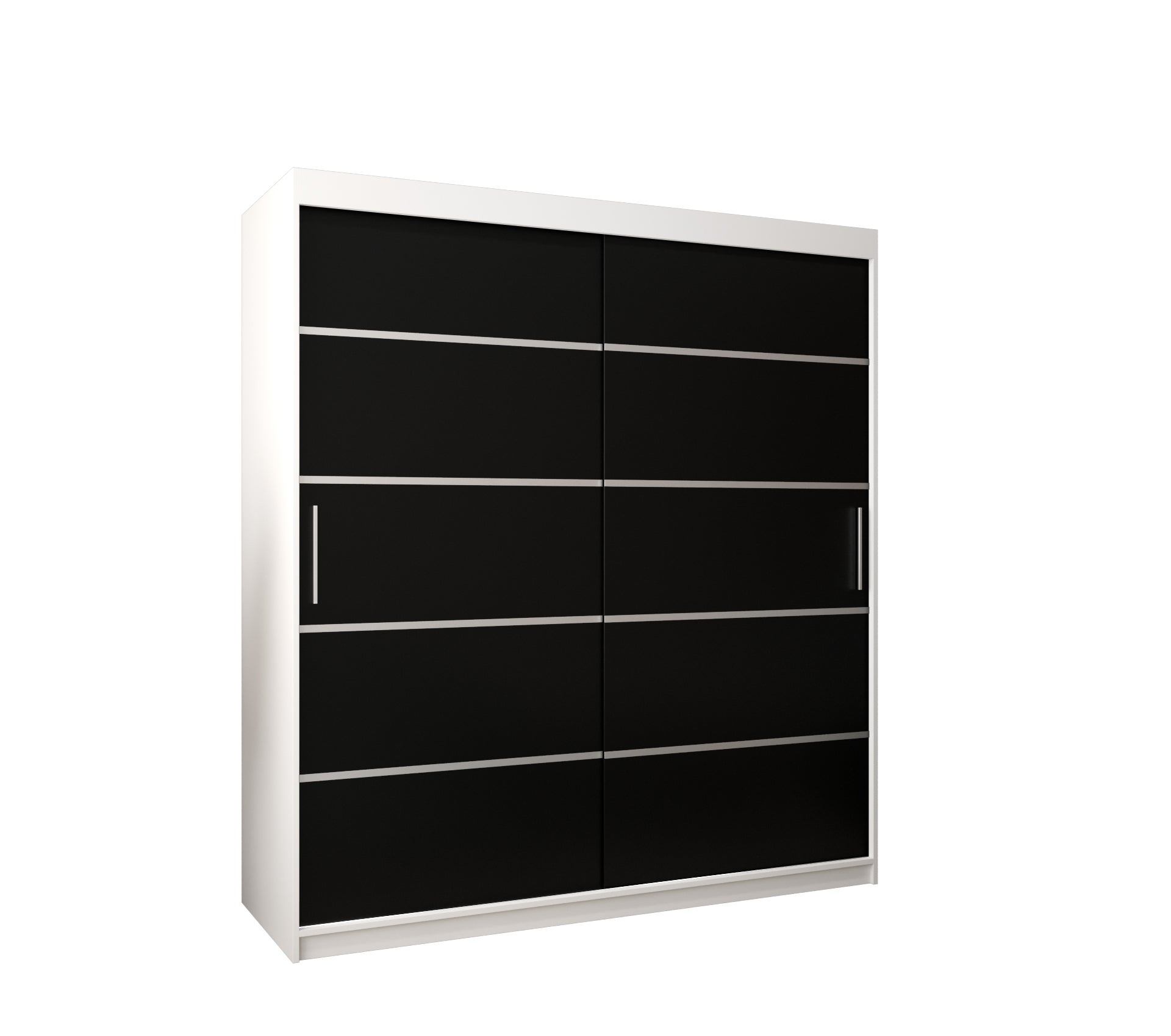 Szafa przesuwna garderoba Verona 1 180 x 62 x 200 cm Biały + Czarny - Abiks Meble