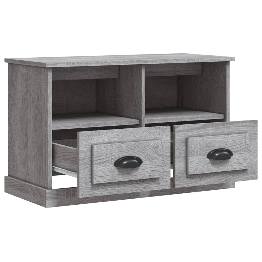 Meuble TV sonoma gris 80x35x50 bois d'ingénierie - 6
