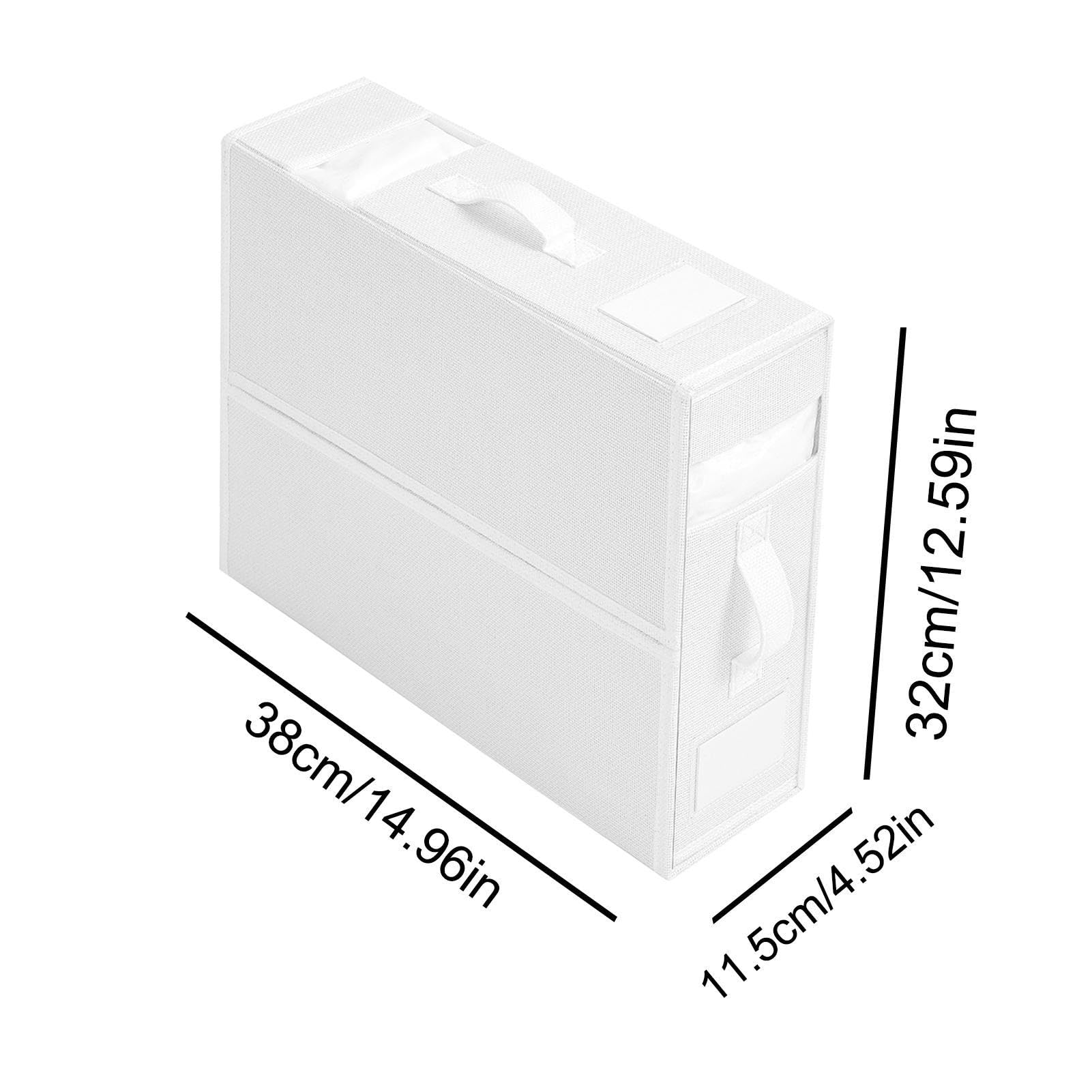Boîte de rangement de draps, boîte de rangement de draps de garde-robe pliable, boîte de rangement de couette, blanc 1 paquet - 4