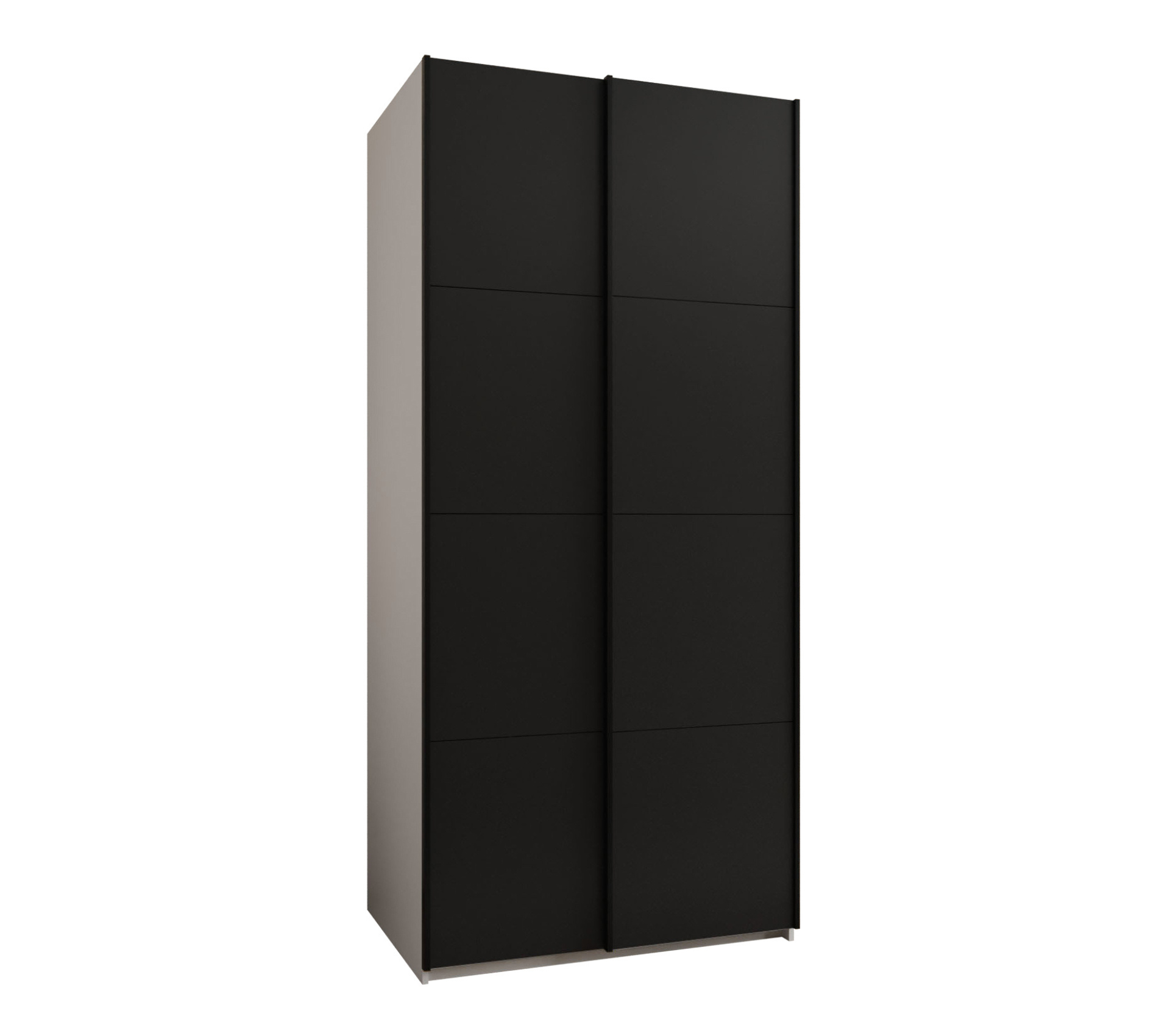 Szafa przesuwna wysoka Lux 1 120 x 64 x 245,5 cm biały + czarny + u. czarny - Abiks Meble