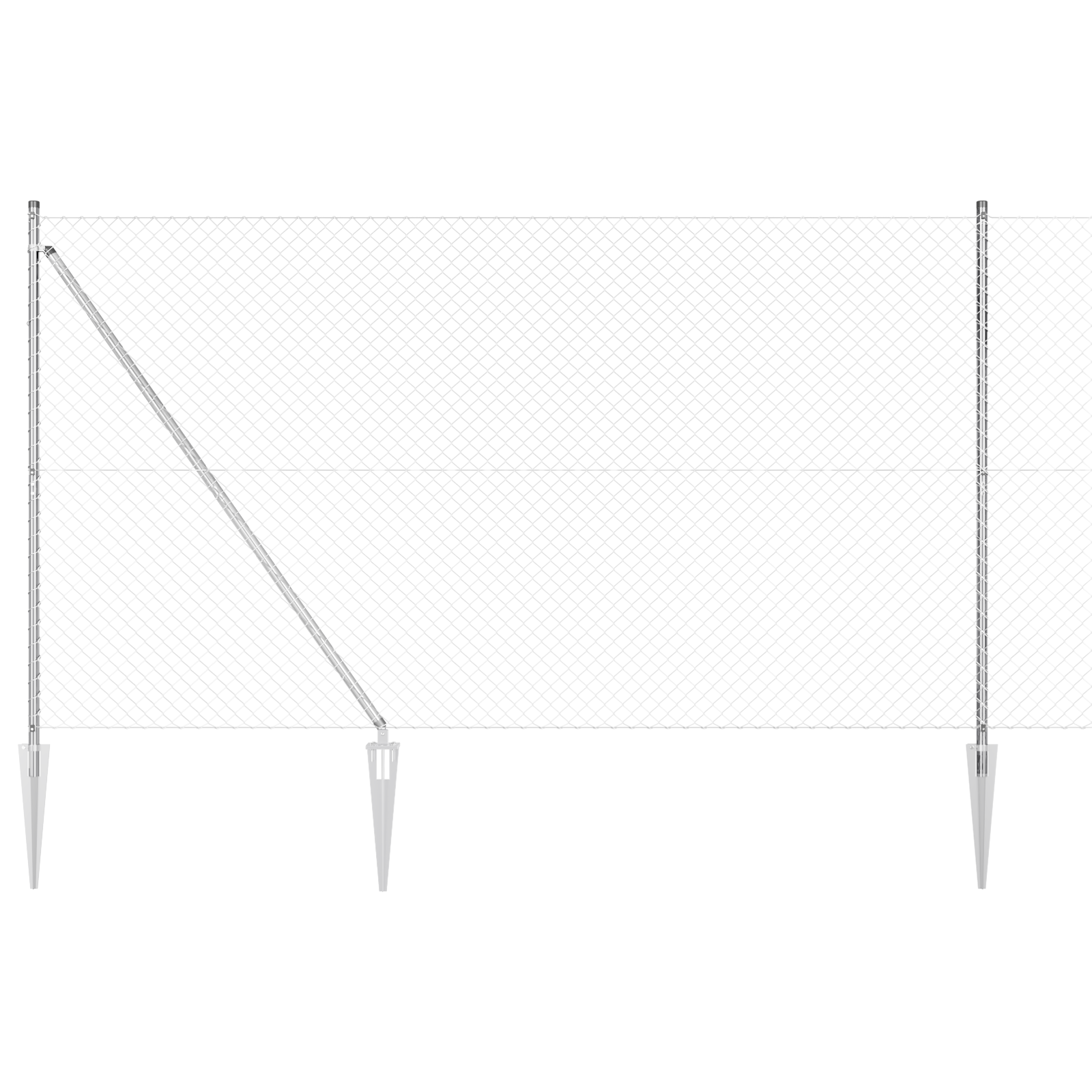 Słupek ogrodzeniowy. Srebrny 10 x 1,6 m (siatka 40 x 40 mm) vidaXL