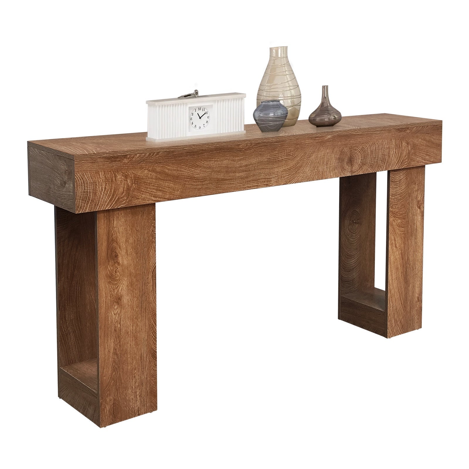Table console 160 cm en bois massif, style ferme rustique, grande ...