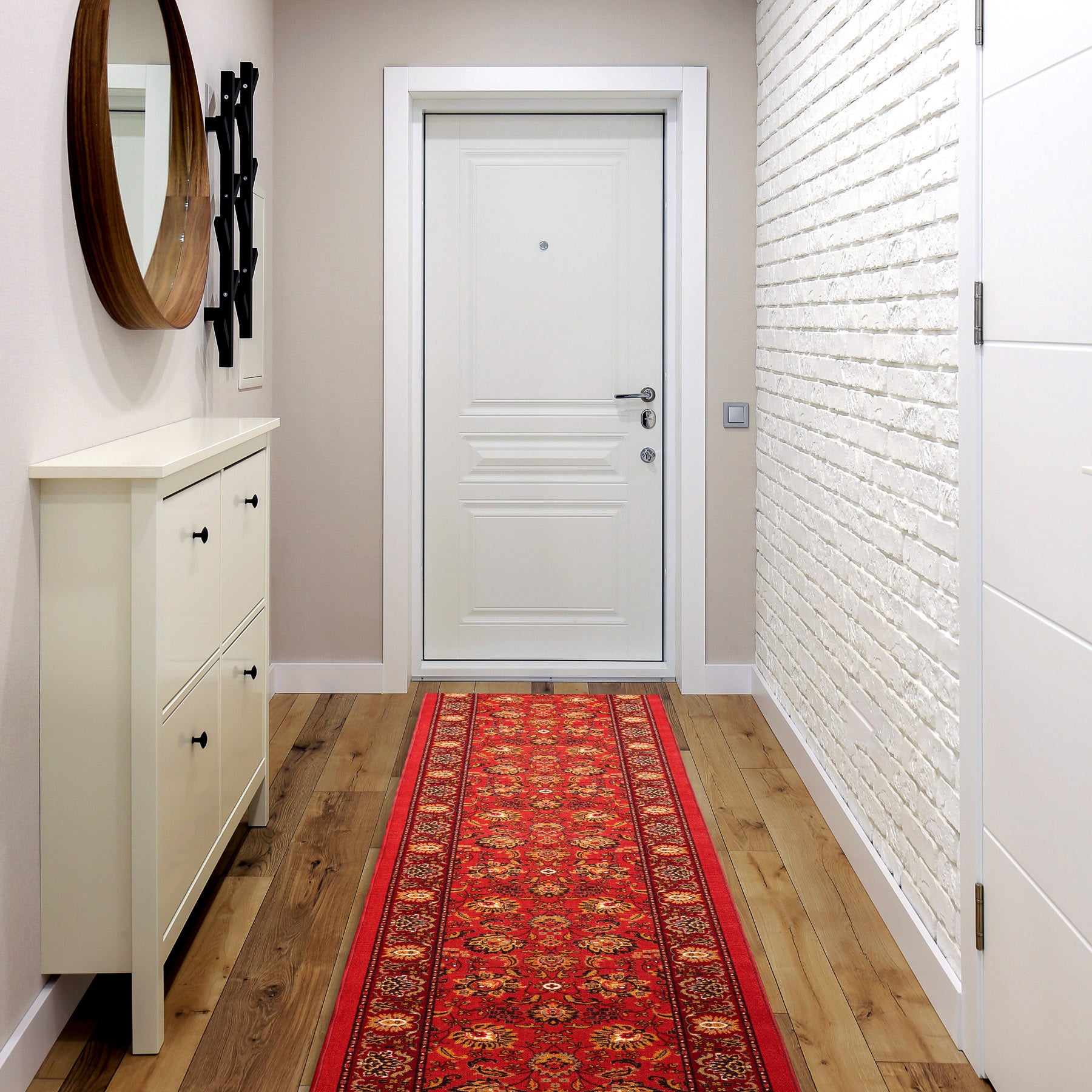 Passatoia antiscivolo TRADYCJA Tradizione rossa gomma 110cm 110x130 cm - 3