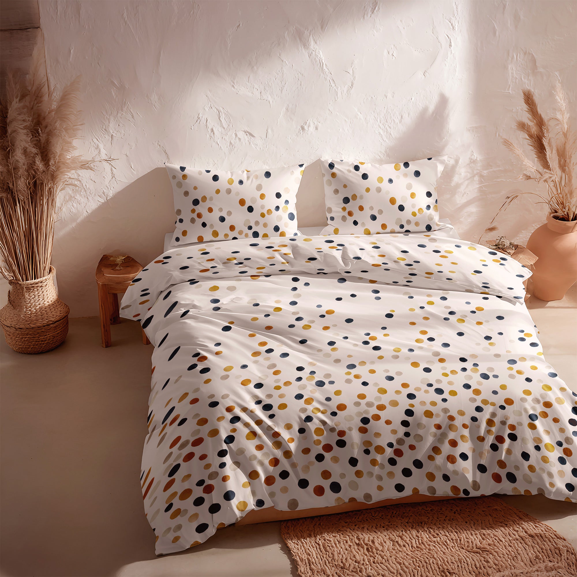 Housse de couette 100% coton 240x220 cm + 2(50x85) cm terracotta - Olivia - 3