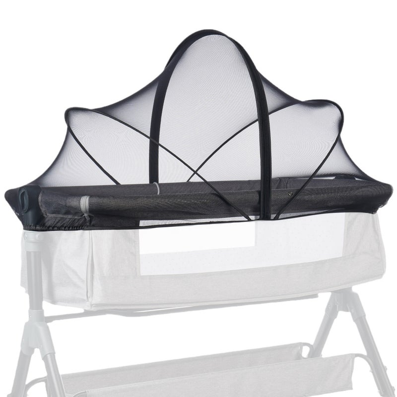 Moskitiera do łóżeczka dostawnego, do gondoli, łóżeczka dostawnego, łóżeczka nocnego, rozmiar łóżka: czarny, 60 cm x 105 cm (tylko moskitiery)