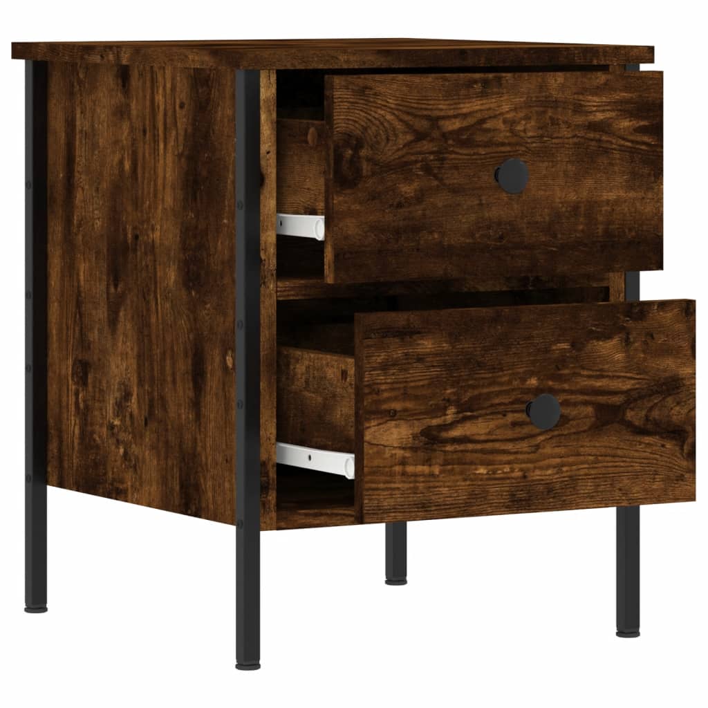Maison Exclusive - Tables de chevet 2 pcs chêne fumé 40x42x50 cm bois ingénierie - 7