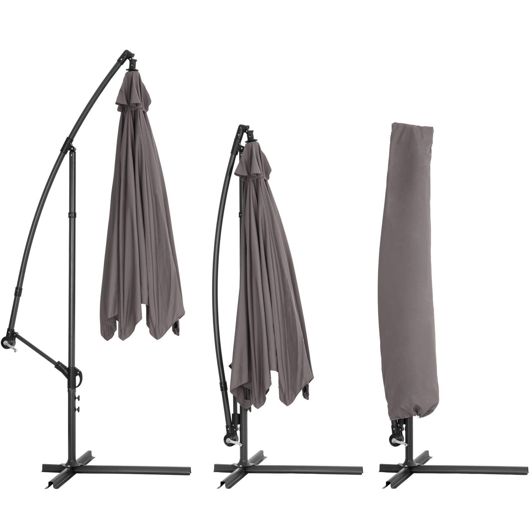 Parasol en polyester avec housse de protection 350 cm TECTAKE - 3