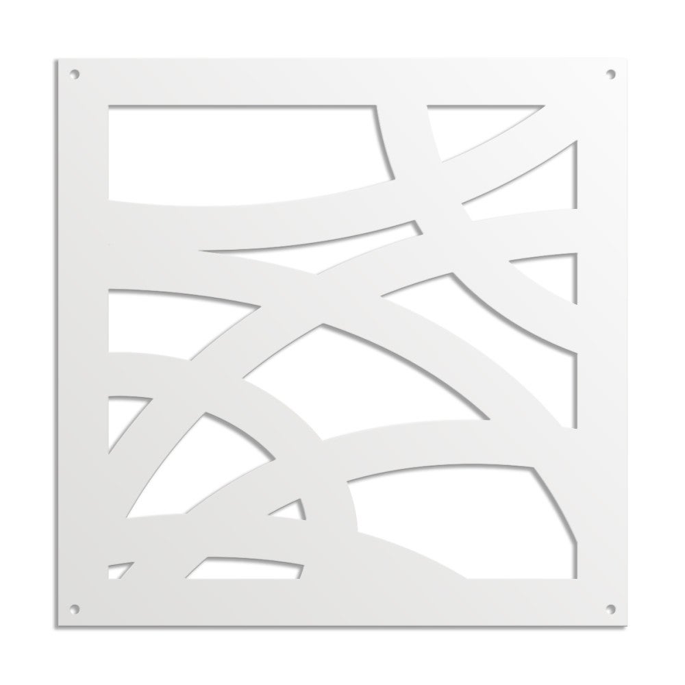 KONCENTRYCZNY - Panel perforowany z PVC - Osłona przeciwsłoneczna - Rozmiar 98x98 cm - Grubość 1 cm - Kolor BIAŁY