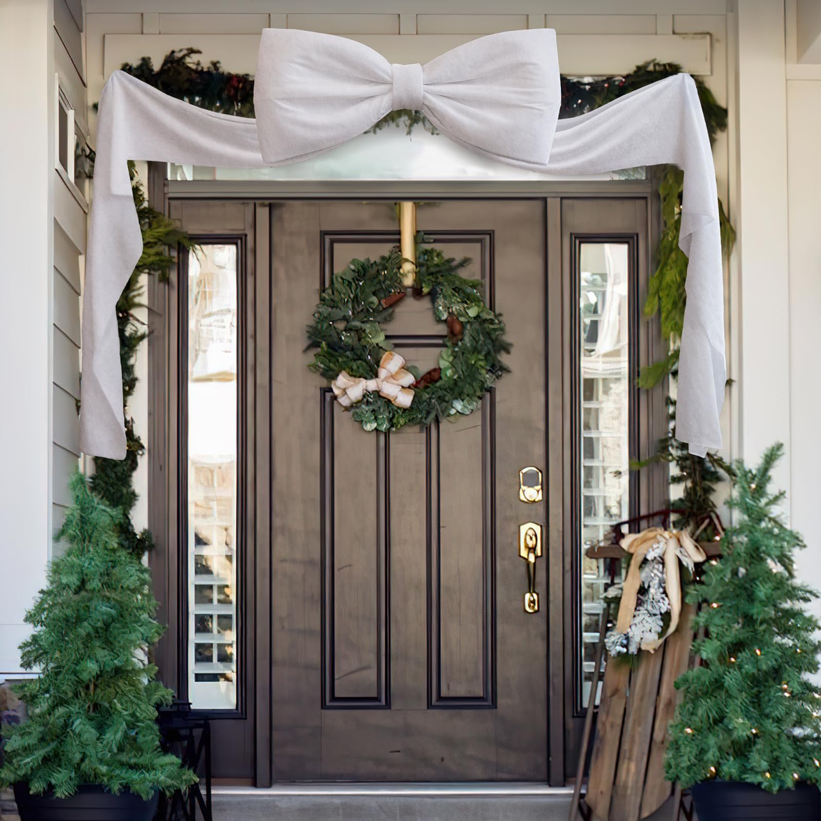 Decoração de Natal, Laços grandes para árvores de Natal, Laço de veludo para decoração de árvores de Natal, casamentos, festas, 180 cm x 50 cm - 7