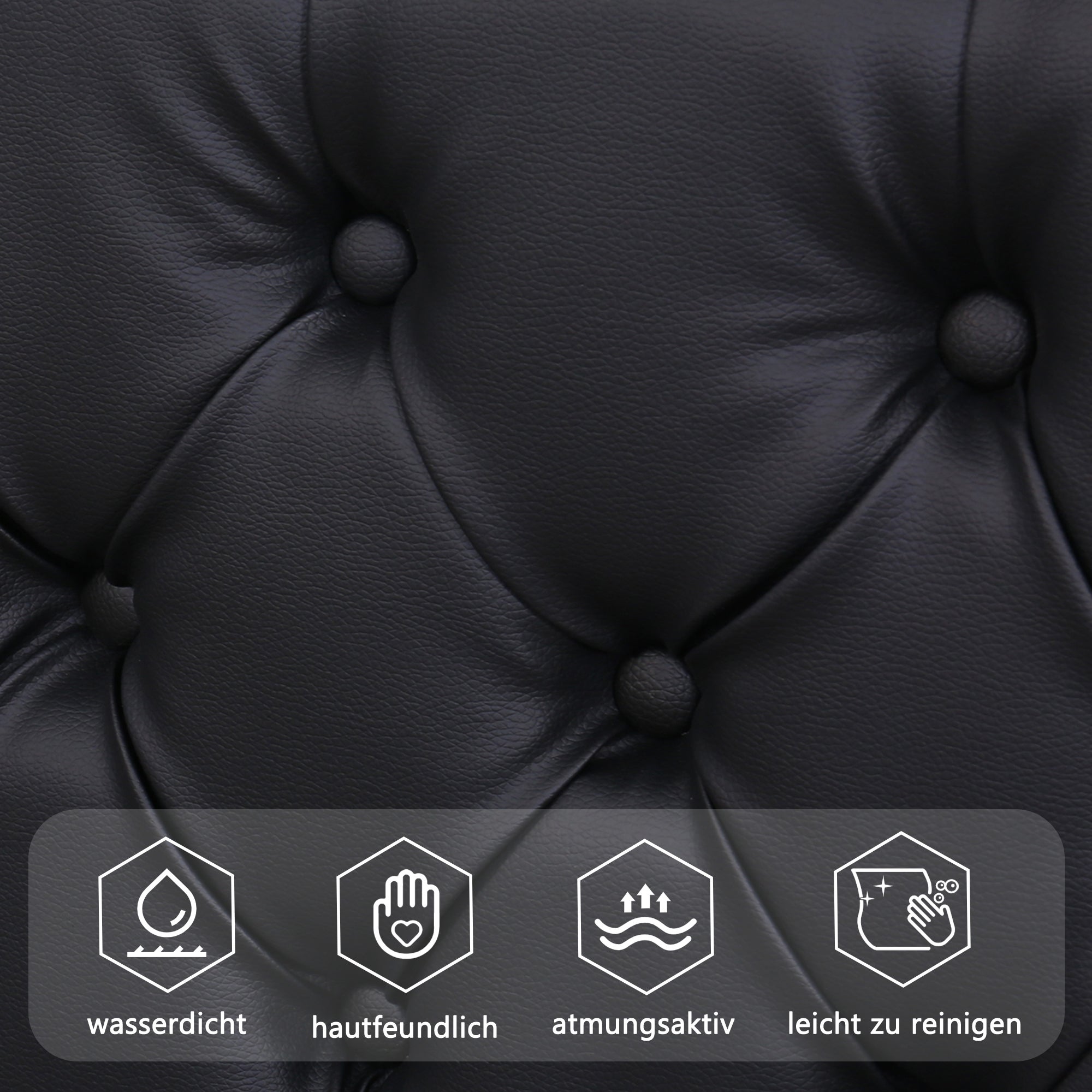 Cama contenedor 140 x 200 cm con cabecero - LED - Cuero PU - Somier de láminas y espacio de almacenamiento - Color negro - 9