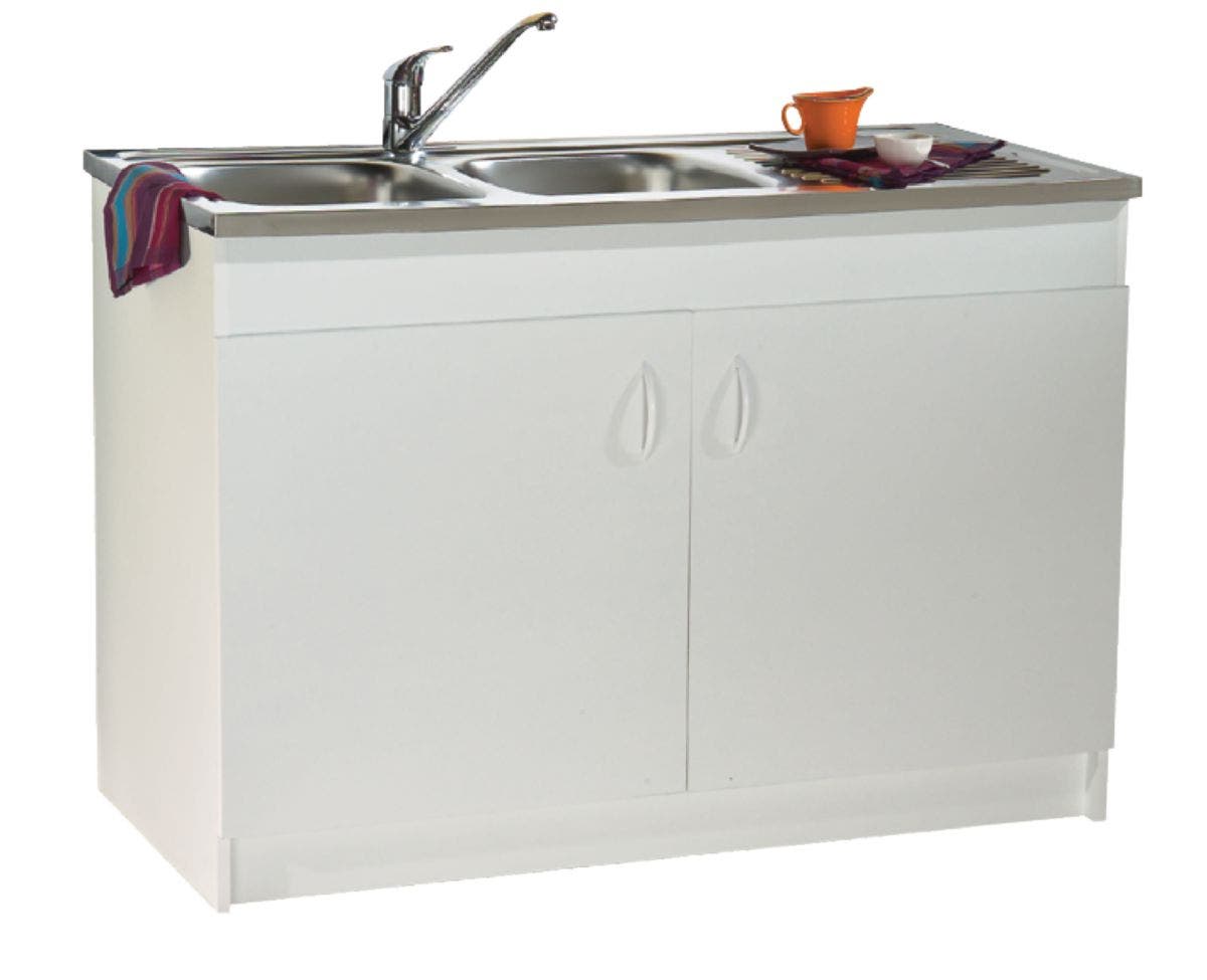 Meuble sous-évier SIM'NF mélaminé blanc 2 Portes - 80cm | Bricoman