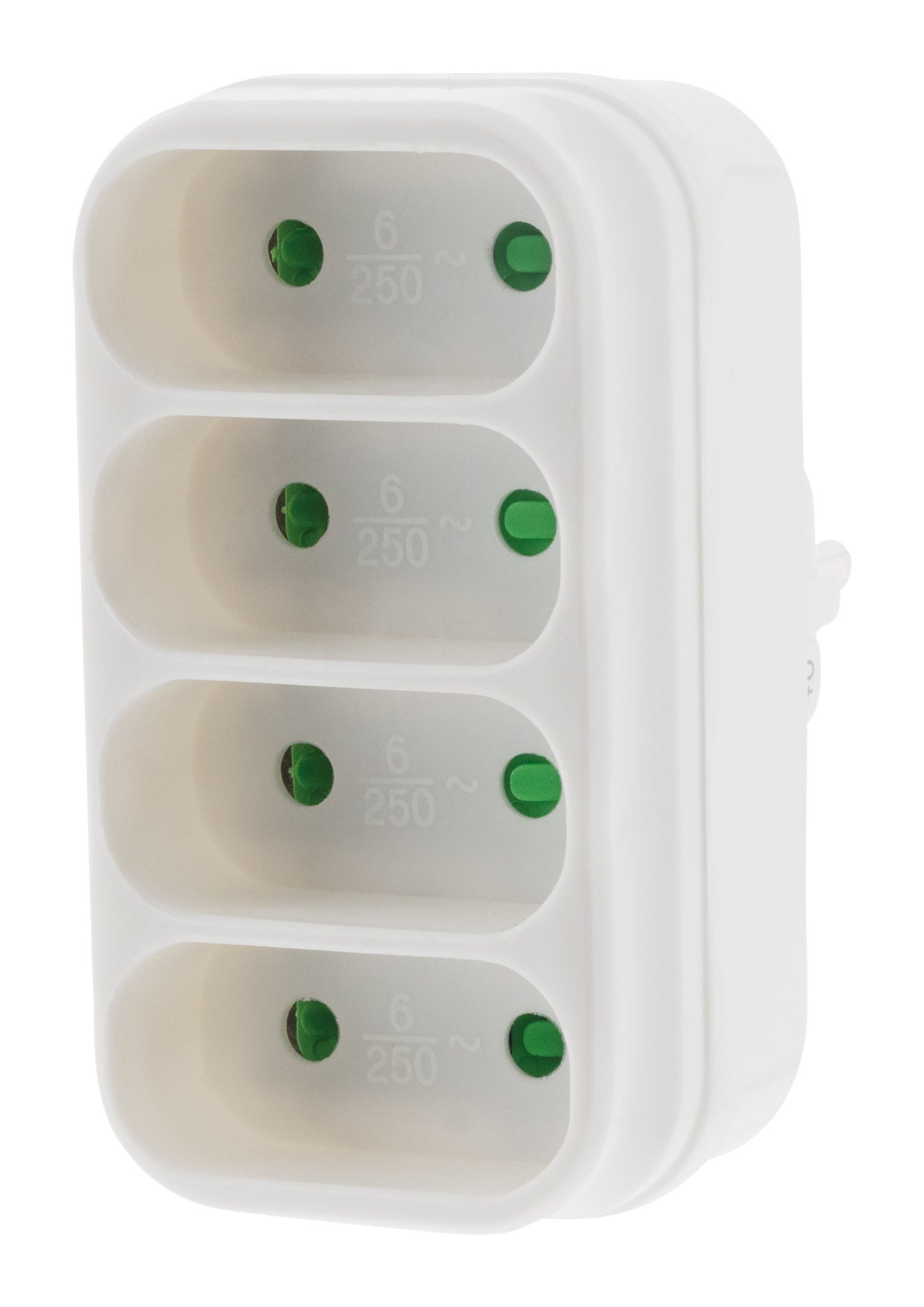 Multiprise 4 prises pour façade 4x6A - Blanc - Zenitech - 3