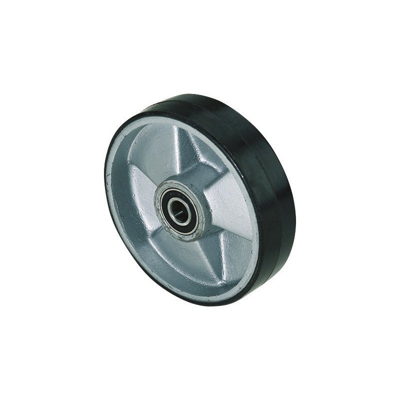 2 x Roue en polyuréthane 160 mm palier lisse compresseur rouleau anti- crevaison, noir/rouge 2 x Roue en polyuréthane 160 mm palier lisse compresseur rouleau anti- crevaison, noir/rouge