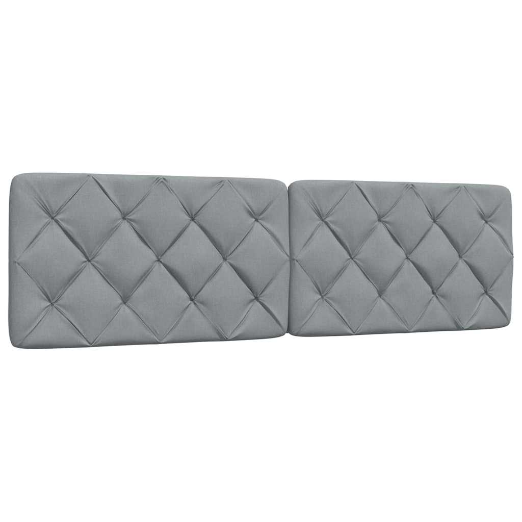 Cadre de lit sans matelas gris clair 180 x 200 cm en tissu - 7
