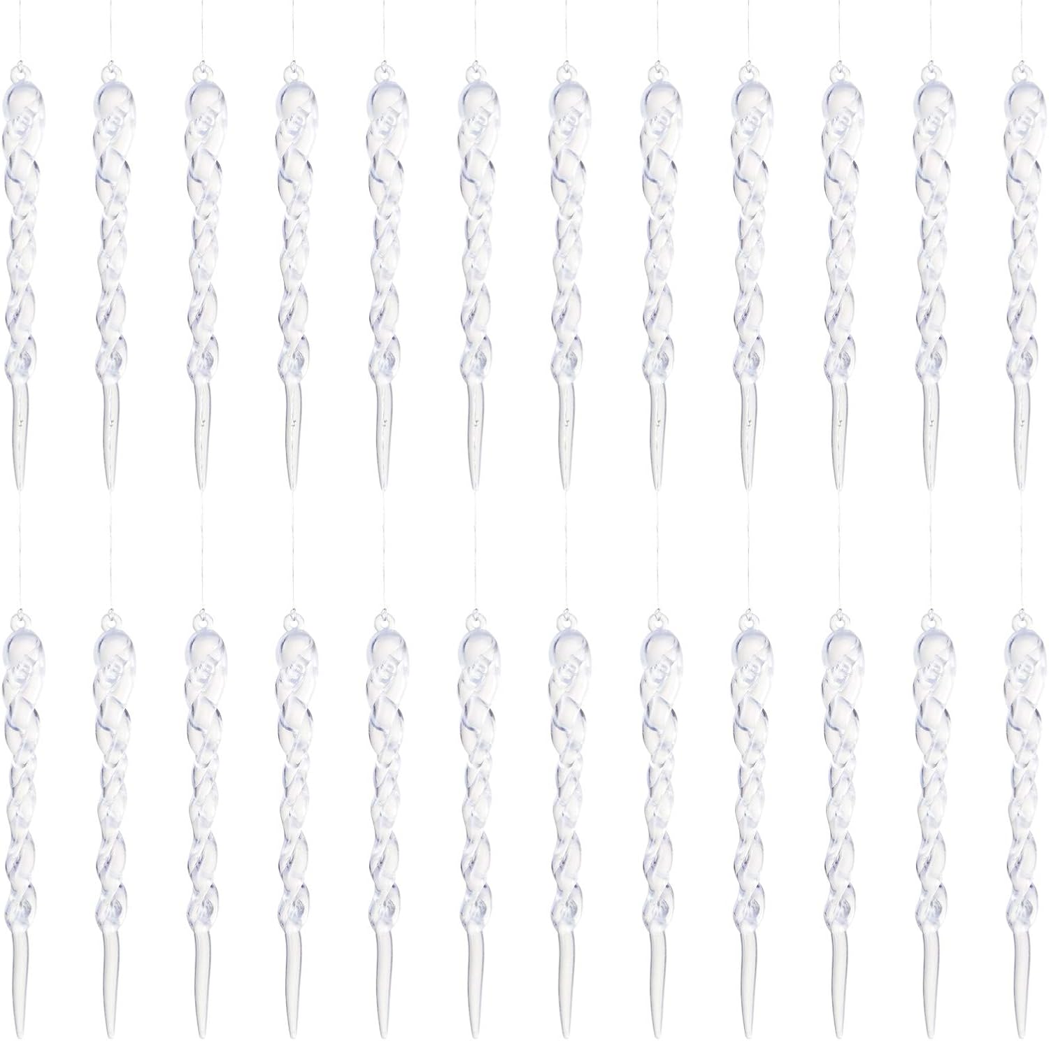 YIEUR Lot De 40 Pendentifs 'Gouttes De Glace' En Acrylique Pour Sapin De Noël - 72 Mm - Décoration Cristal