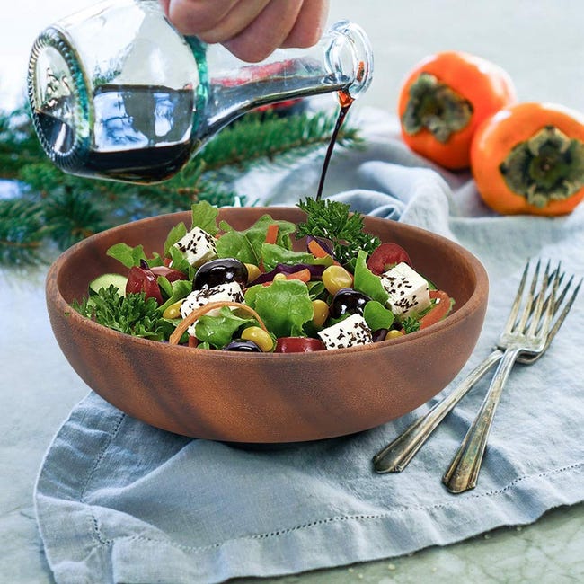 Ciotola In legno dal Design fresco da utilizzare per insalata e cibo che serve c Ciotola In legno dal Design fresco da utilizzare per insalata e cibo che serve c
