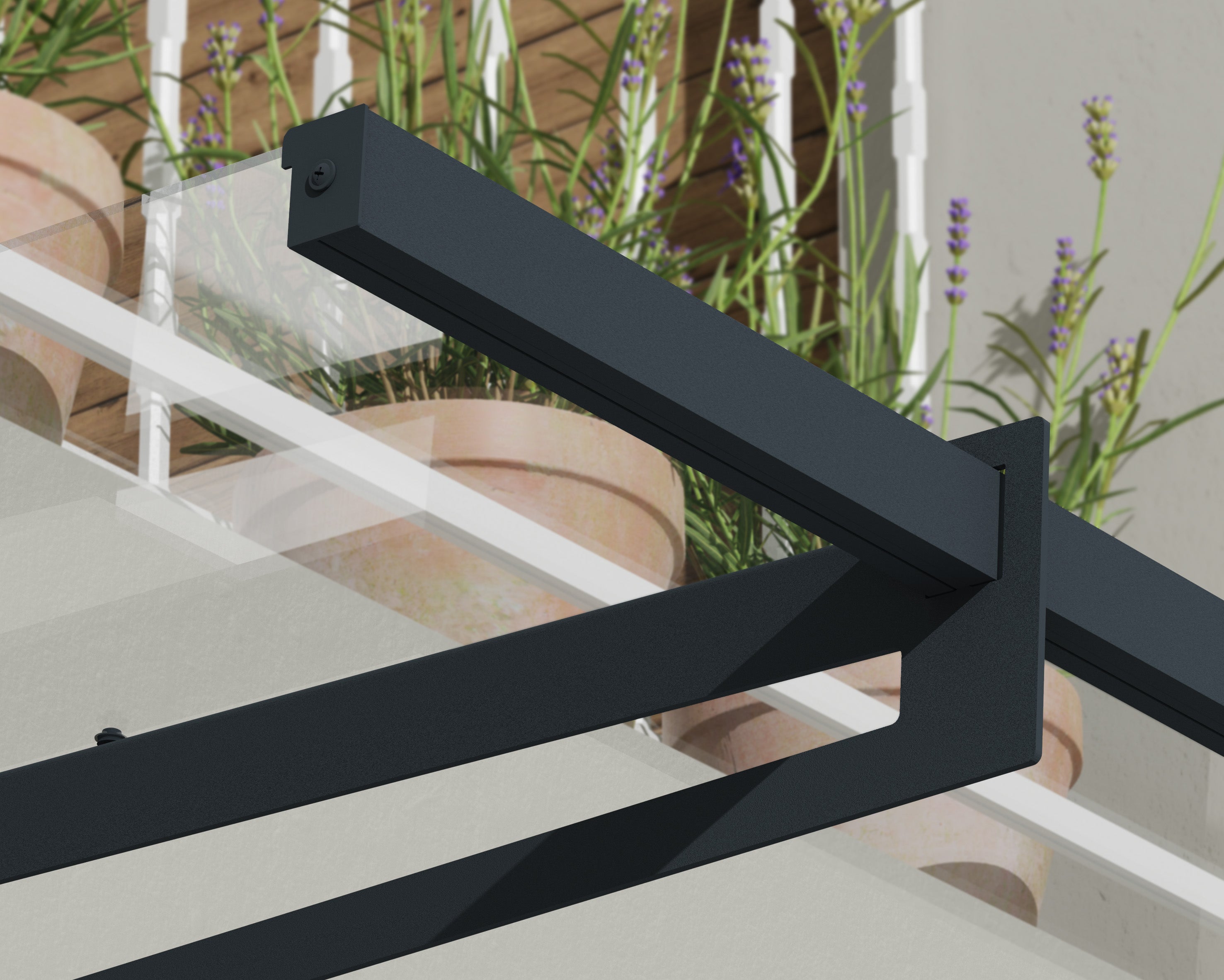 Canopia Marquise de porte Bremen 150 x 93.5 cm Gris - 2