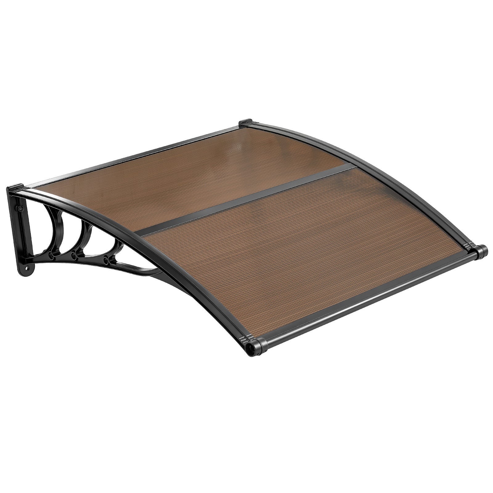 Cobertura para porta de entrada VEVOR 96,5 x 101,7 cm Marquise para porta exterior em policarbonato, proteção contra chuva, neve, sol, castanho - 9