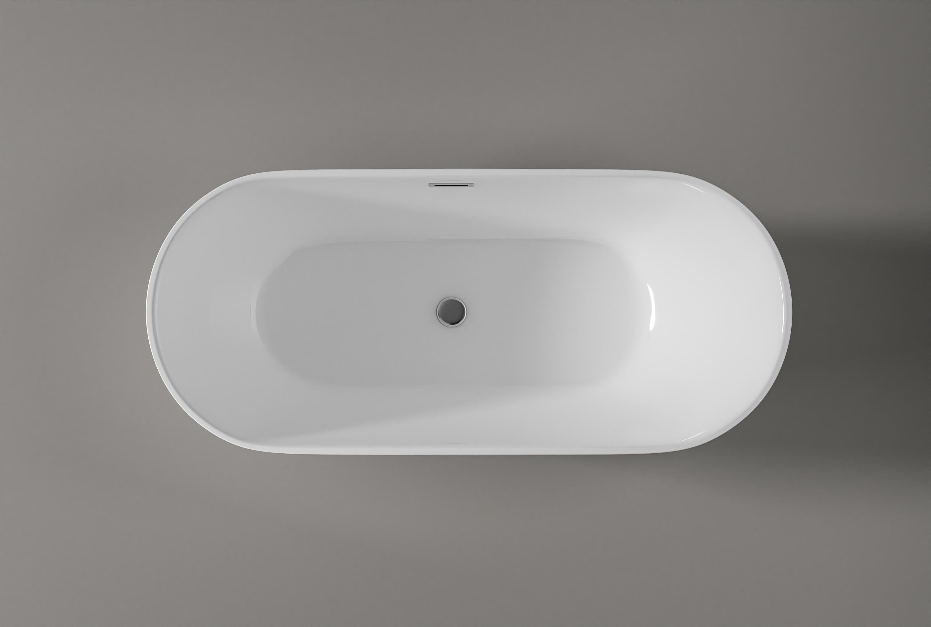 BERNSTEIN - Bañera exenta ovalada de acrílico 180x80x58cm Blanco brillo + desagüe y rebosadero - ROMA PLUS 2.0 - 4
