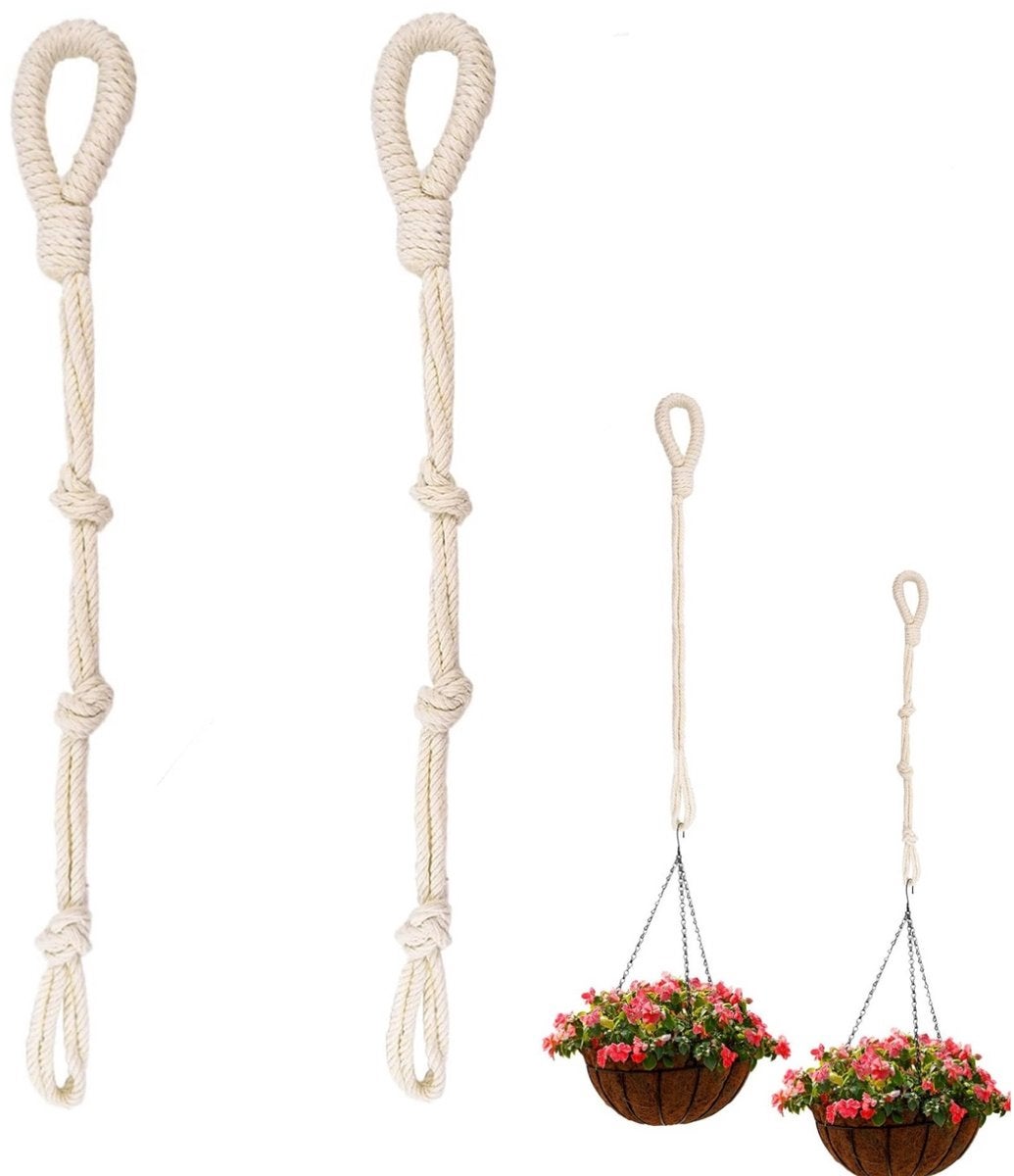 2 bucăți, suporturi reglabile pentru plante din macramé, frânghii sustenabile, frânghie boemă pentru agățat plante
