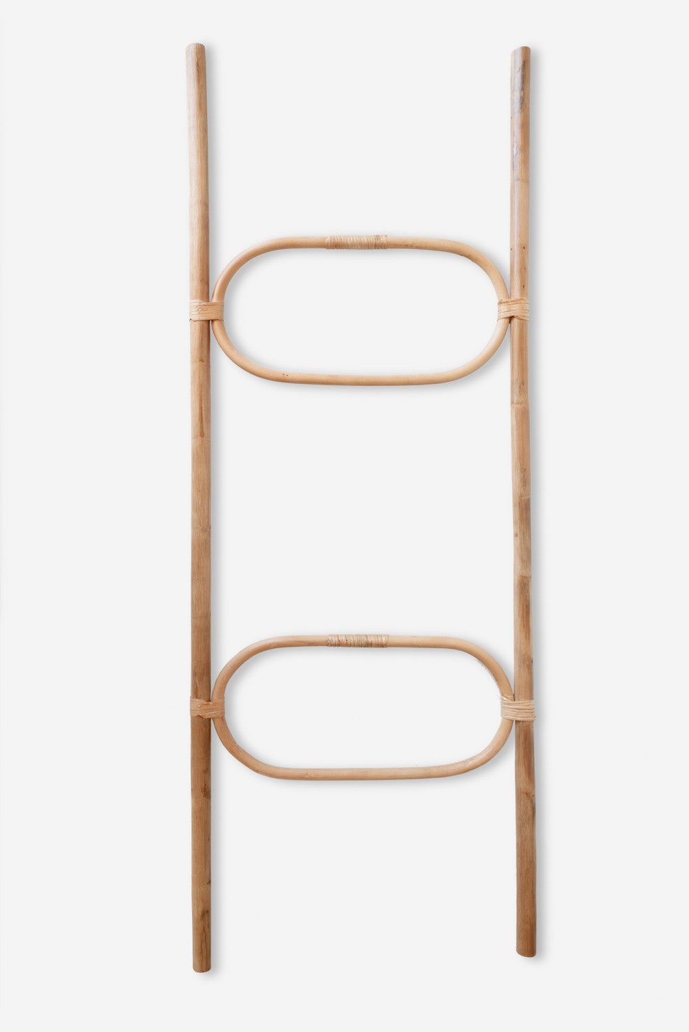 Drabina dekoracyjna rattan owalny 147x54x5 cm | Wieszak i element dekoracyjny