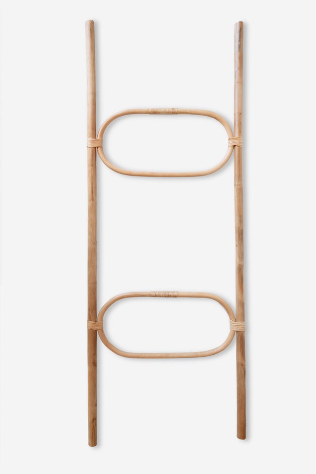 Drabina dekoracyjna rattan owalny 147x54x5 cm | Wieszak i element dekoracyjny