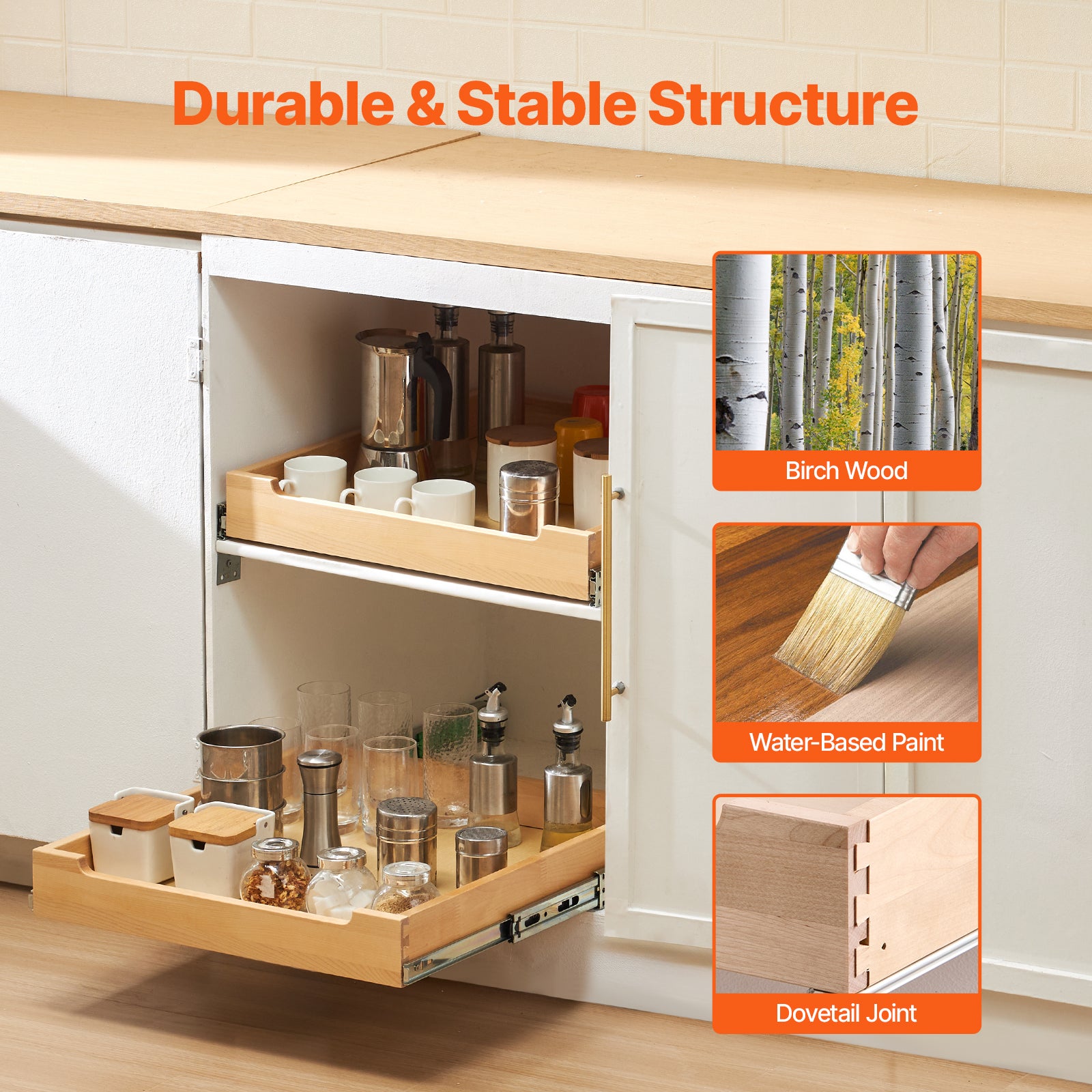 ROOMTEC Organizer estraibile per armadietti, 28 cm di larghezza x 45,7