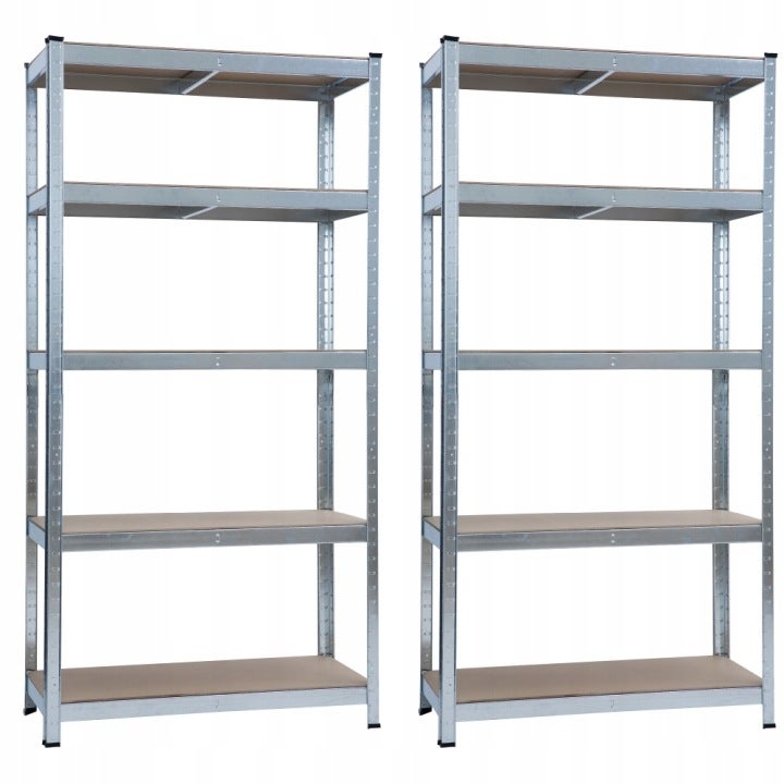 Zestaw 2 regałów metalowych 180x90x30 cm 5 półek 875 kg stalowy