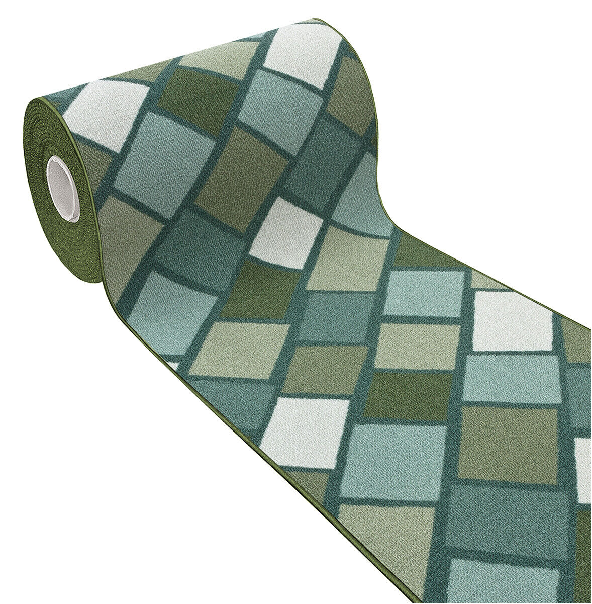 Alfombra de cocina 57x240 cm corredor antideslizante bordeada camino entrada diseño mosaico verde