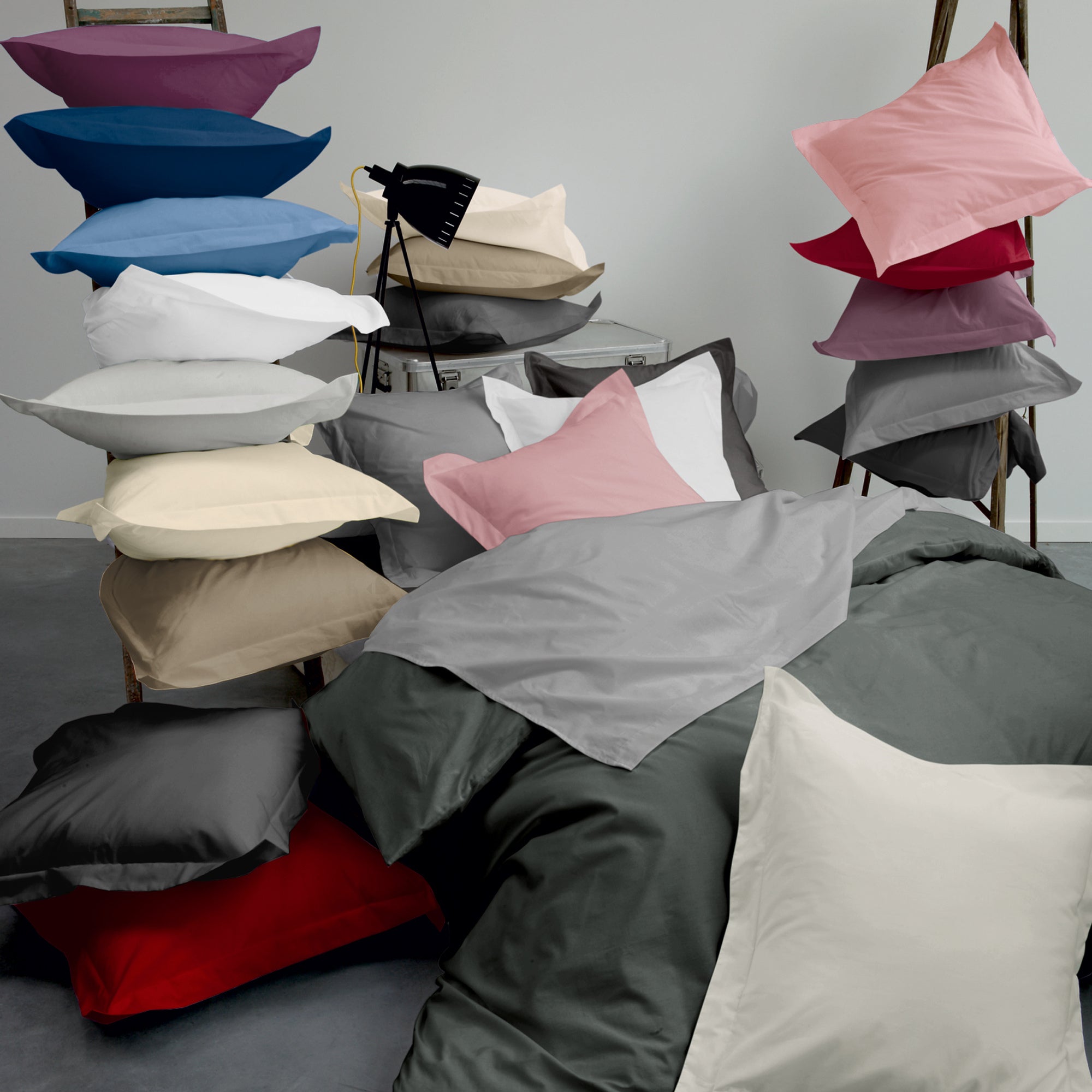 Drap housse uni 160x200 cm bonnet 30 cm coton ALTO Chamois - 4