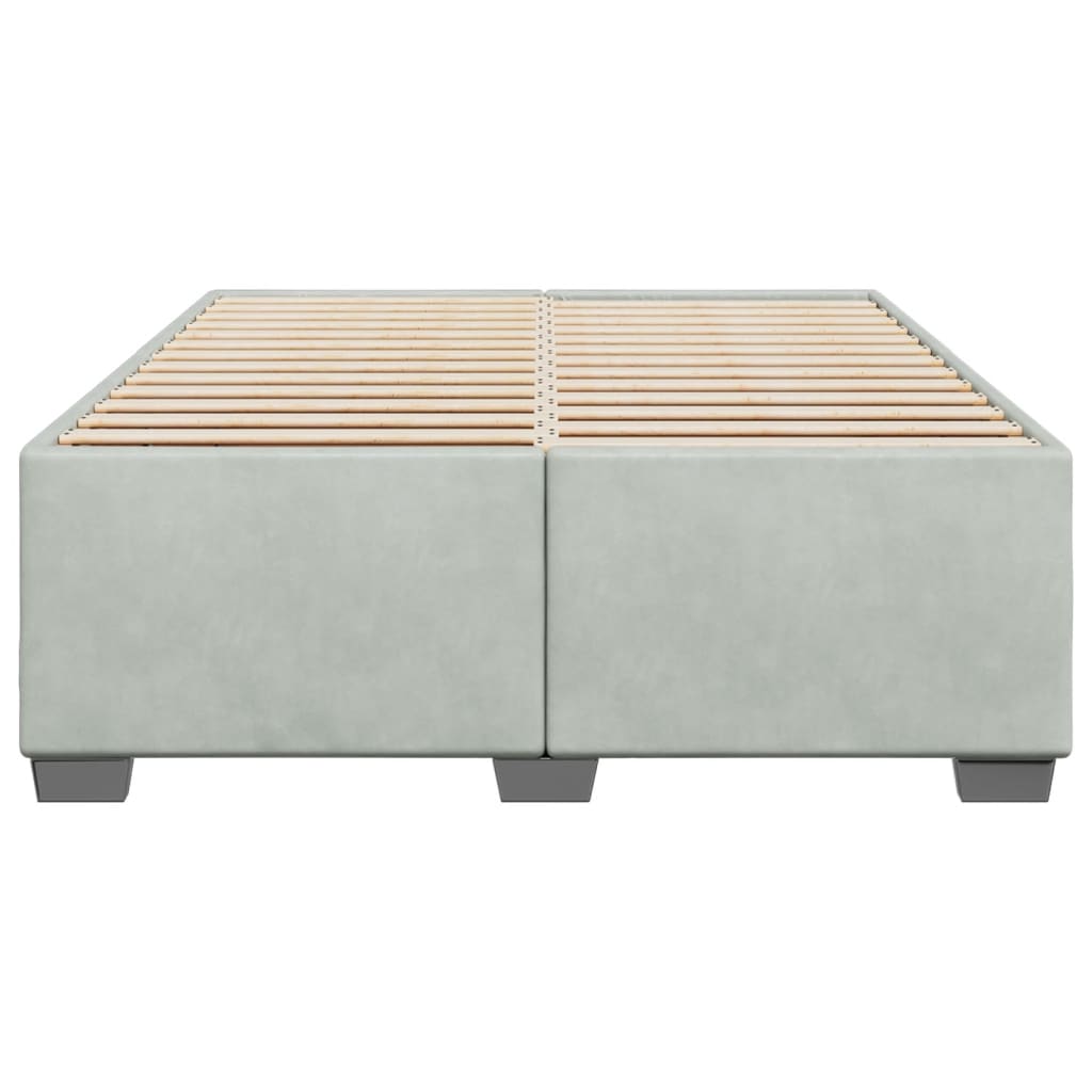 Cadre de lit sans matelas en velours gris clair pour la chambre, 160 × 200 cm - 4