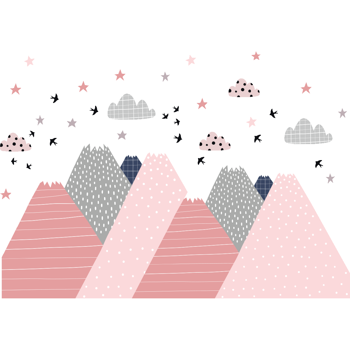 Adesivo bambino di montagna scandinavo marika - Sticker adesivo - adesivi murali - 120x180cm - 2