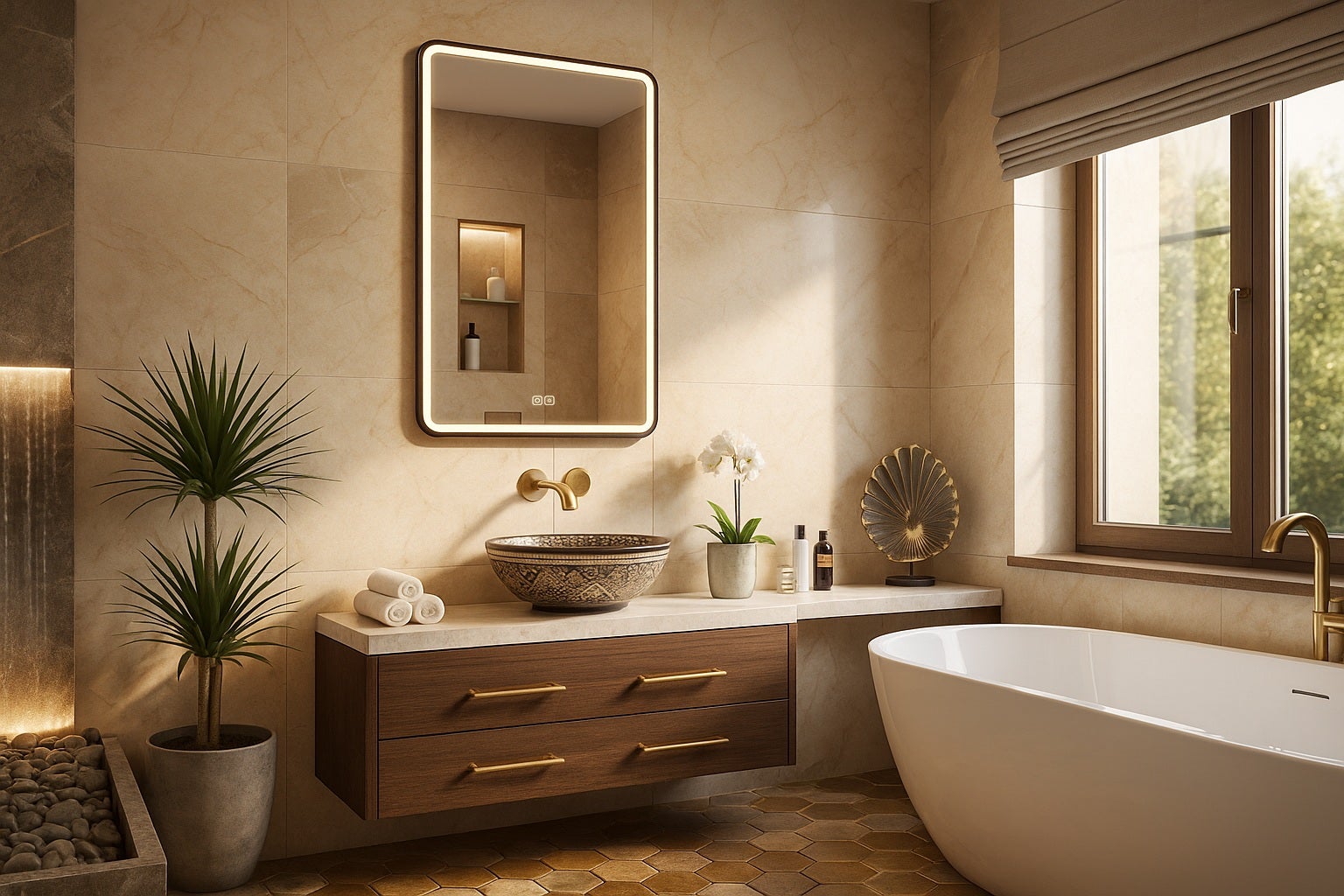 Tender Line Premium miroir avec cadre noir 90x50 cm | Leroy Merlin