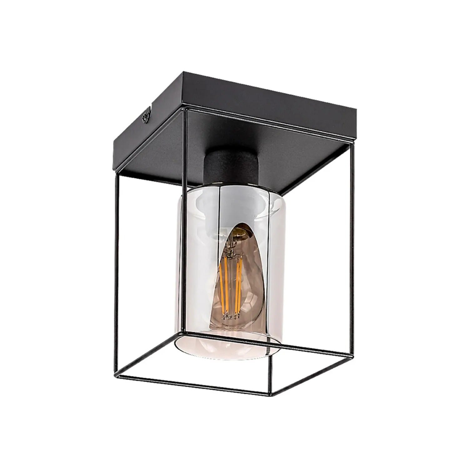 Lampa sufitowa Chadwick czarna-kolor dymny 1xE27x25W metal wym:20x15x15cm IP20 Rabalux