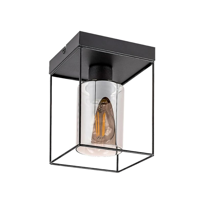 Lampa sufitowa Chadwick czarna-kolor dymny 1xE27x25W metal wym:20x15x15cm IP20 Rabalux