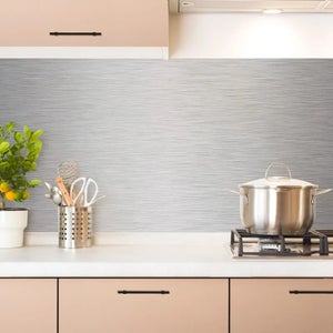 Crédence Aluminium Anodisé Brossé 50 Cm Hauteur X 120 Cm Longueur - Épaisseur 1.5 Mm Sur Mesure