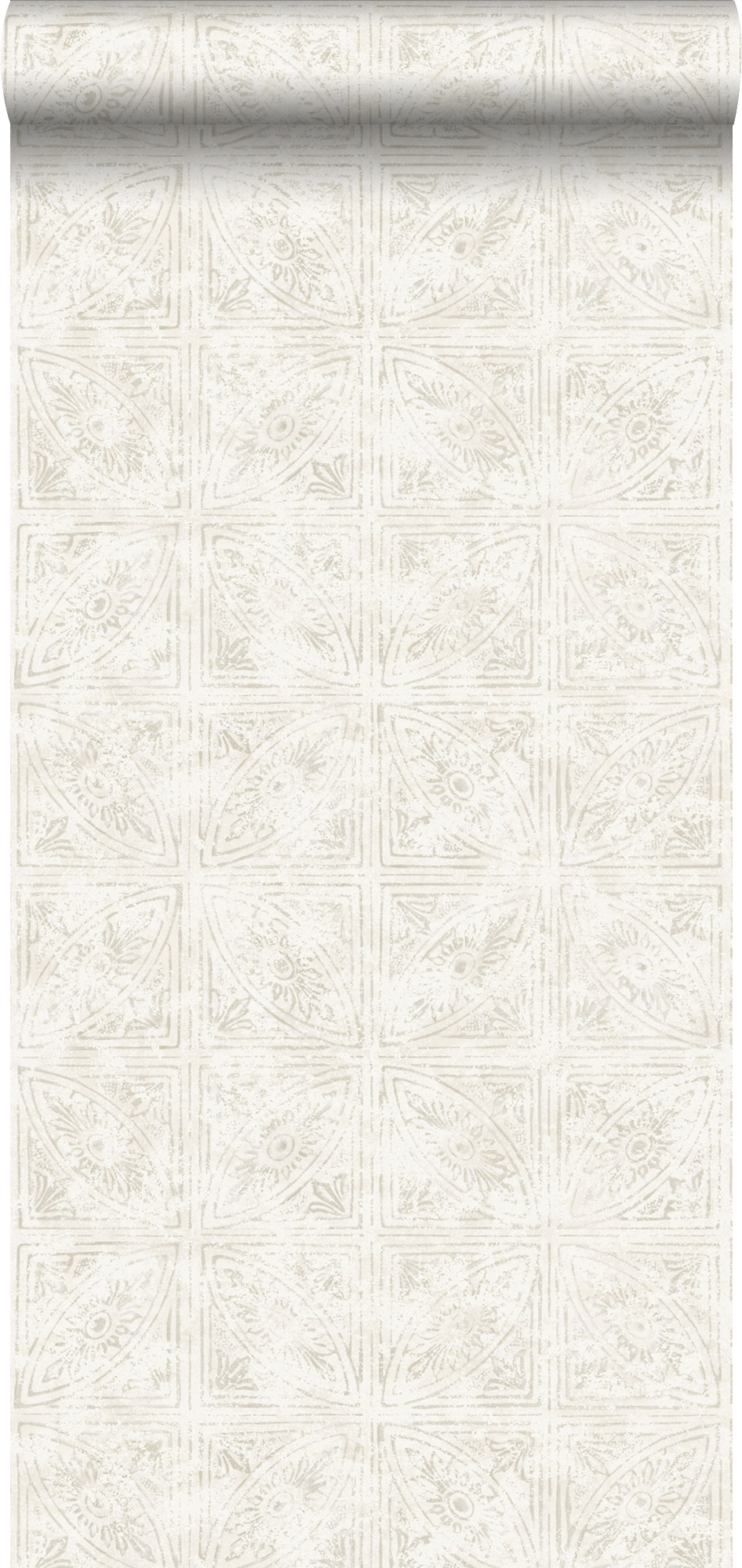 Papel pintado motivo de azulejos beige - 53 cm x 10.05 m - estahome