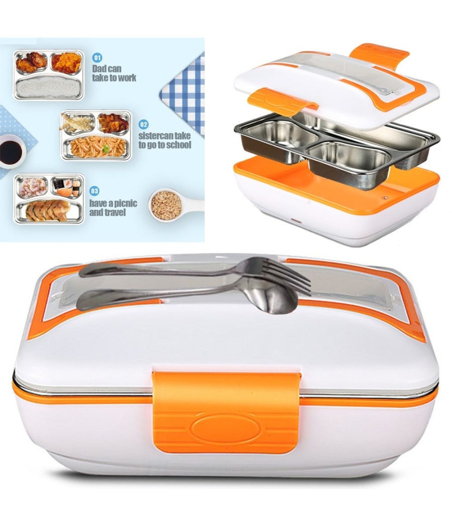 Spice Amarillo inox PLUS Scaldavivande portatile Lunch Box 40 W coperchio con guarnizione, Doppio Voltaggio Double Voltage 220V - 12V + 2 Vaschette Acciaio inox estraibili Spice Amarillo inox PLUS Scaldavivande portatile Lunch Box 40 W coperchio con guarnizione, Doppio Voltaggio Double Voltage 220V - 12V + 2 Vaschette Acciaio inox estraibili
