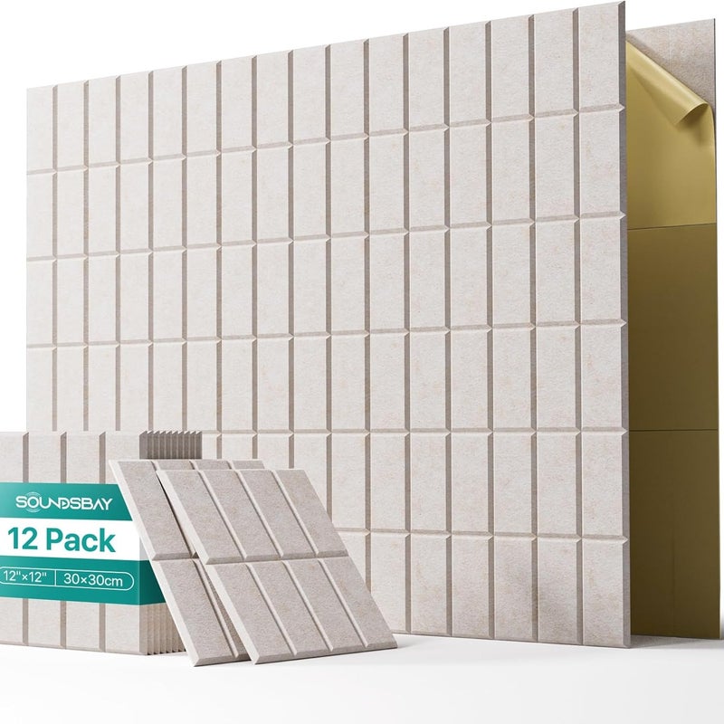 12 opakowań paneli samoprzylepnych 30 * 30 cm, panel dźwiękochłonny i panel ścienny dźwiękochłonny
