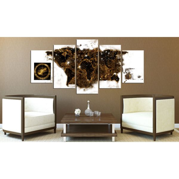 Tableau Cartes du monde Brown map 100x50 cm - 2