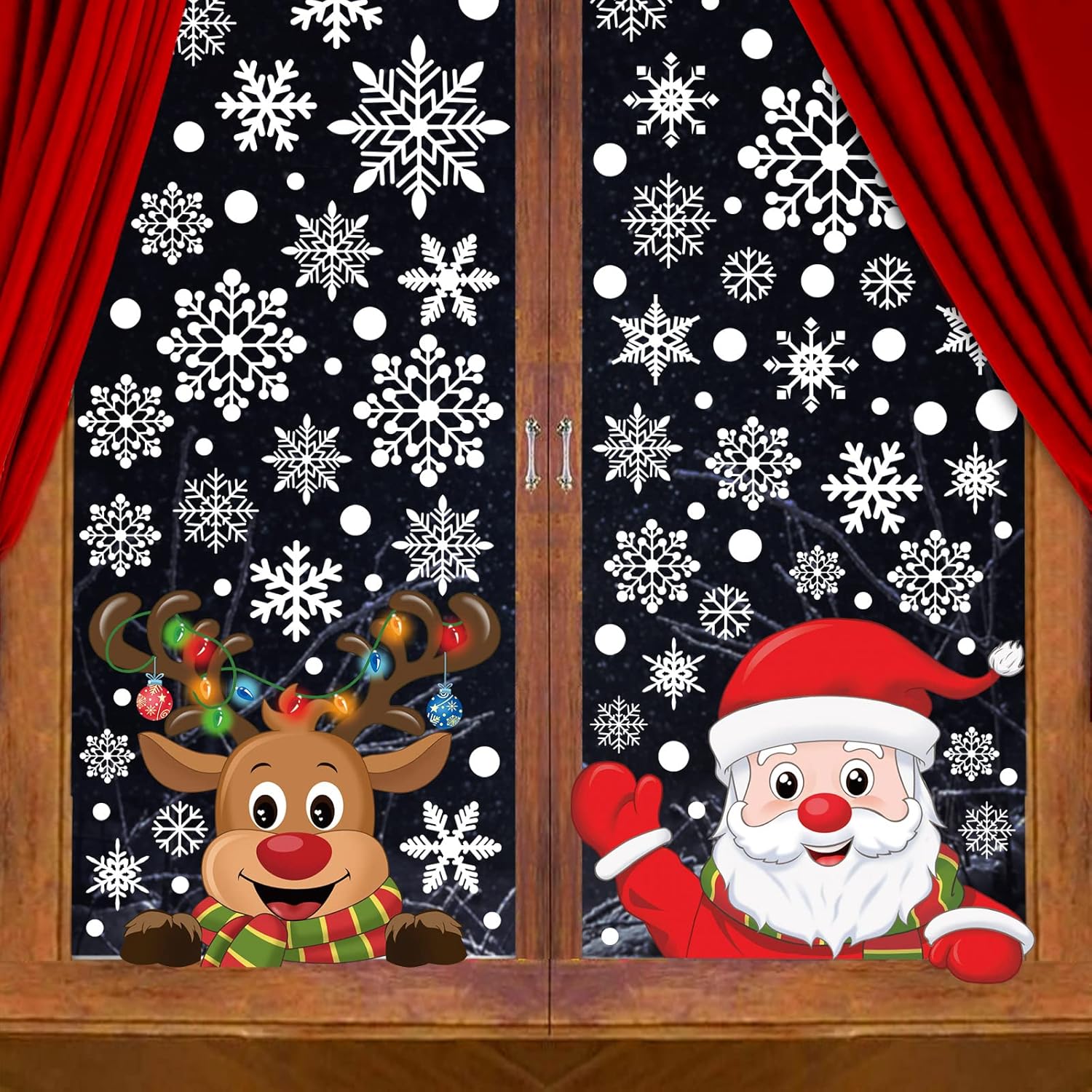 YULOONG Décorations De Noël Pour Fenêtre, Grand Père Noël